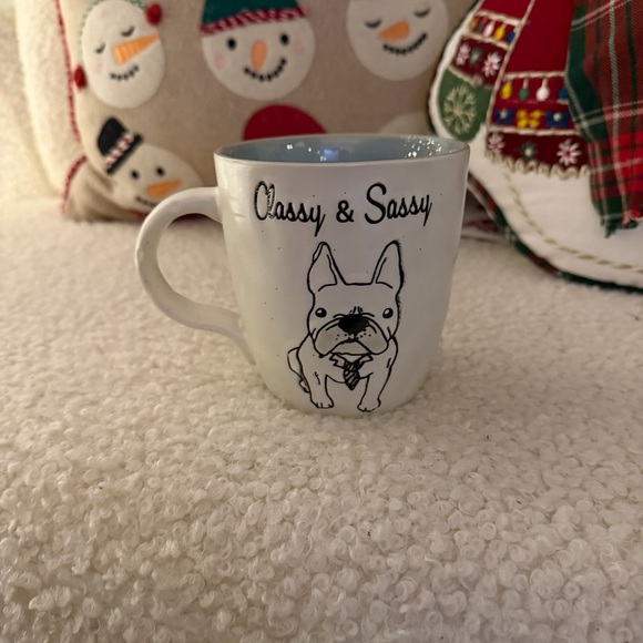 New Speckled Stoneware Mug French Bulldog Classy & Sassy 16 oz - Picture 2 of 4